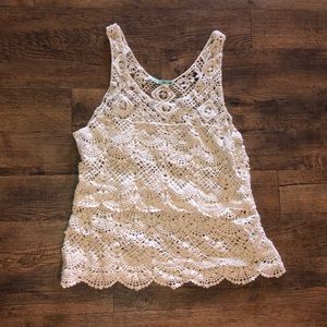 Large Lace Tank Top Cream